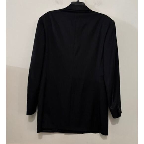Canali Blazer 40L US (50L EU) Double Breasted Suit Jacket 100% Wool Black Italy - Picture 2 of 14